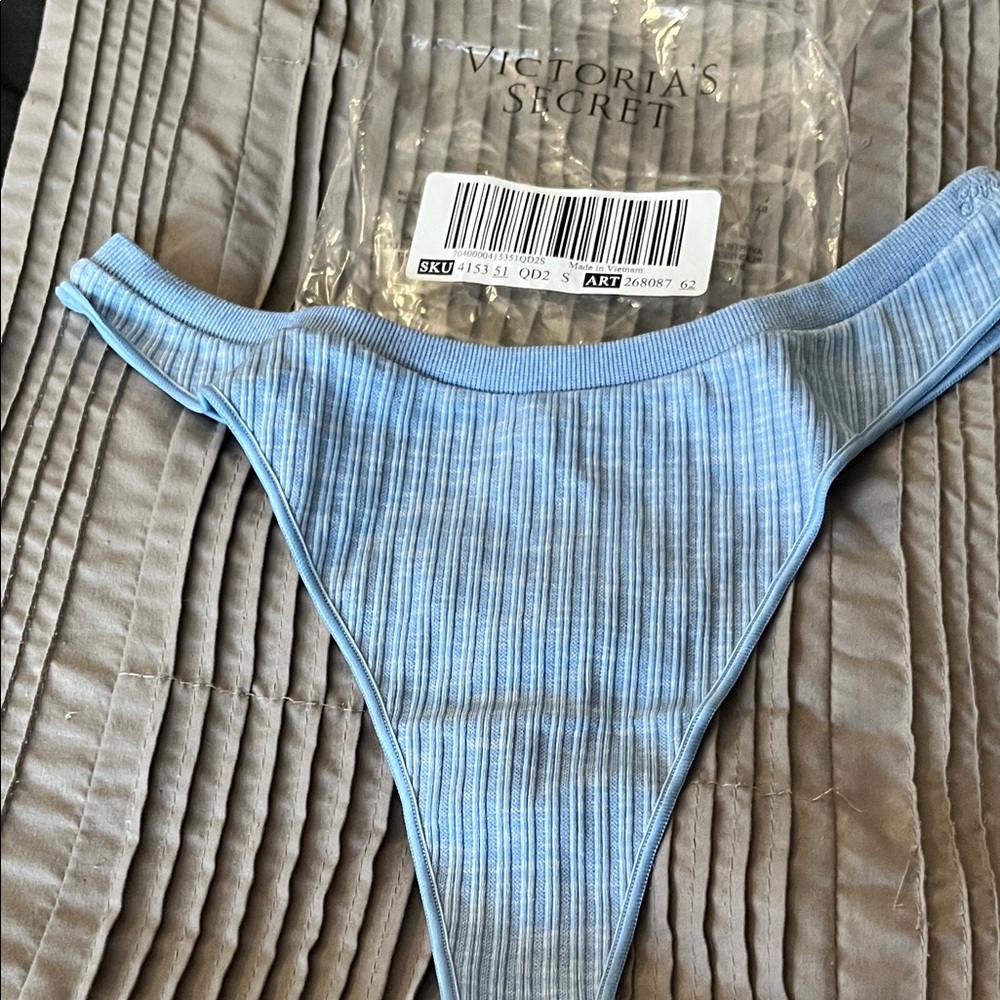 Victoria's Secret Light Blue Ribbed Panty